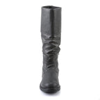 Men's Statement Tall Boots in Textured Leather with Wide Cuff