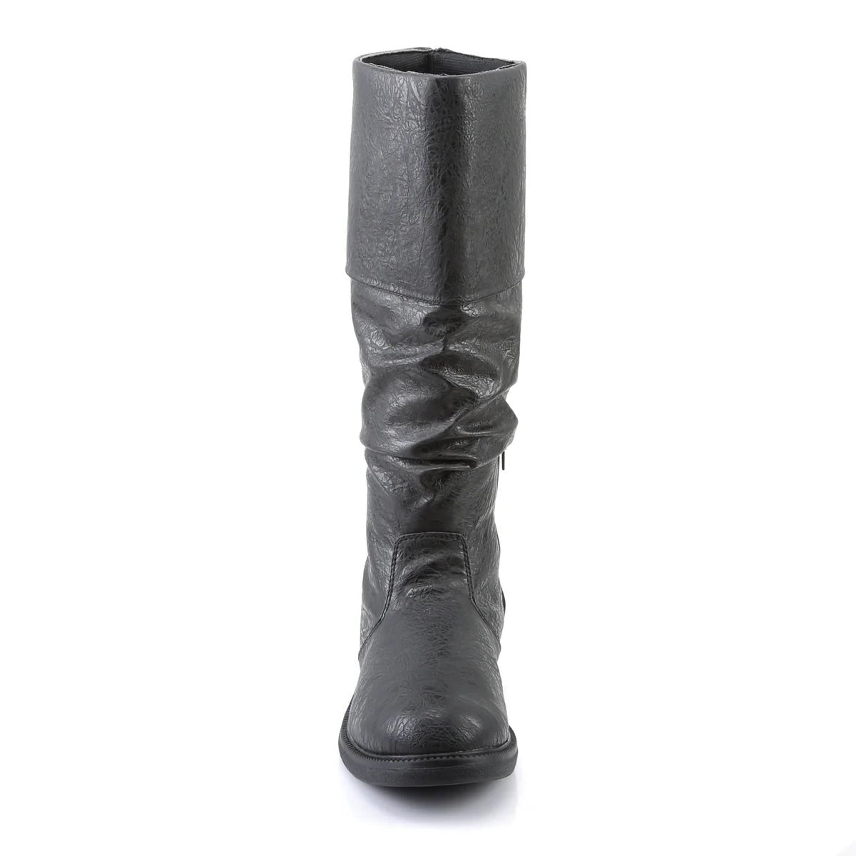 Men's Statement Tall Boots in Textured Leather with Wide Cuff