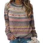 Women's Multicolour Stripe Oversized Fair Isle Jumper
