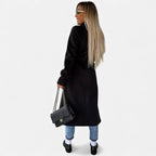 Women's Wool Blend Belted Overcoat Structured Lapel Collar