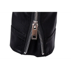 Men's Belted Motorcycle Jacket with Snap Lapels