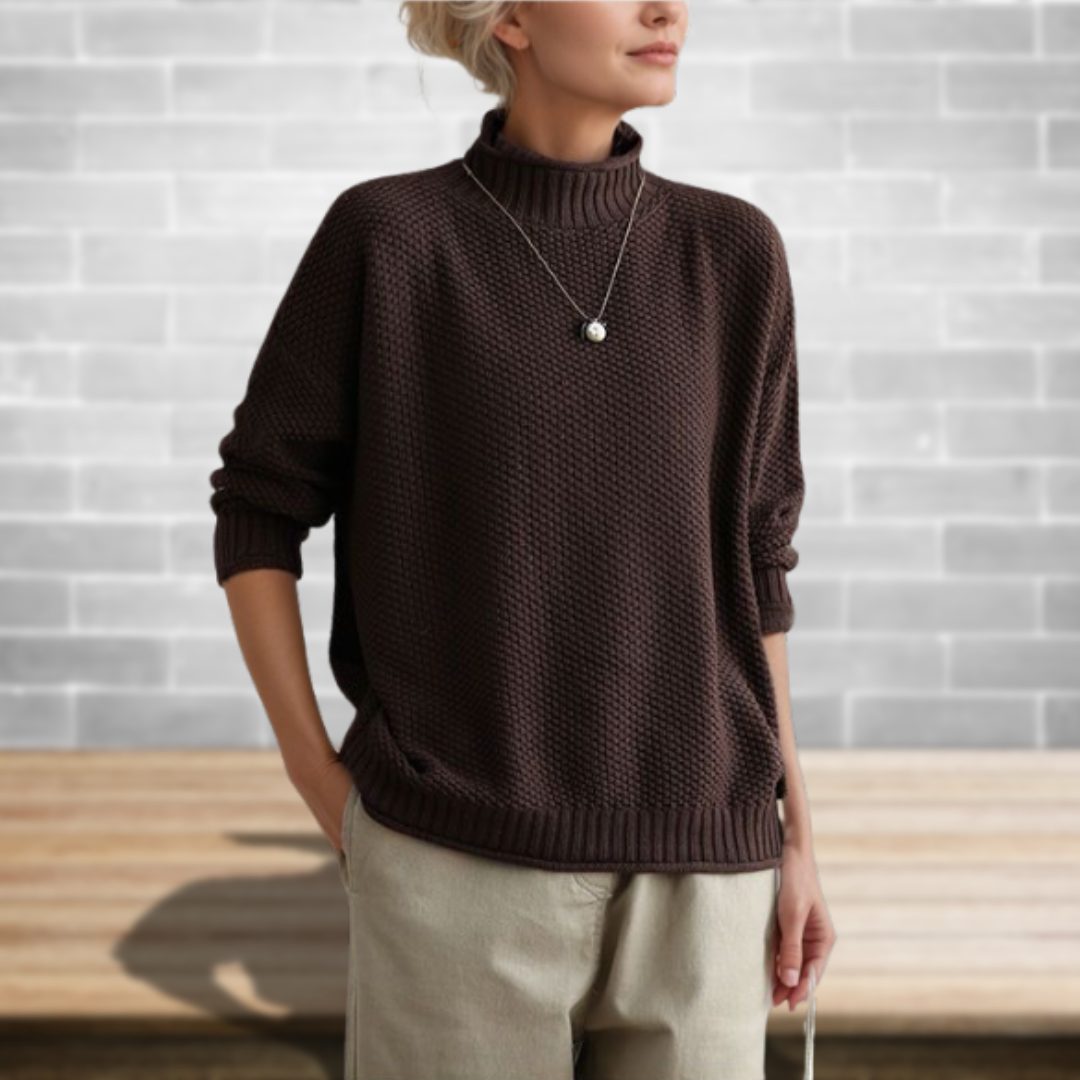Women's Raised Pattern Wool Knit Jumper