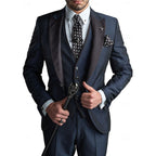 Men's Three-Piece Suit with Fitted Waistcoat