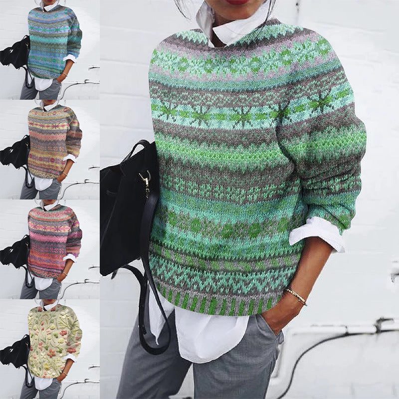 Women's Classic Fair Isle Knit Jumper in Relaxed Fit