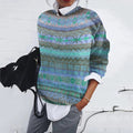 Women's Classic Fair Isle Knit Jumper in Relaxed Fit - Blue