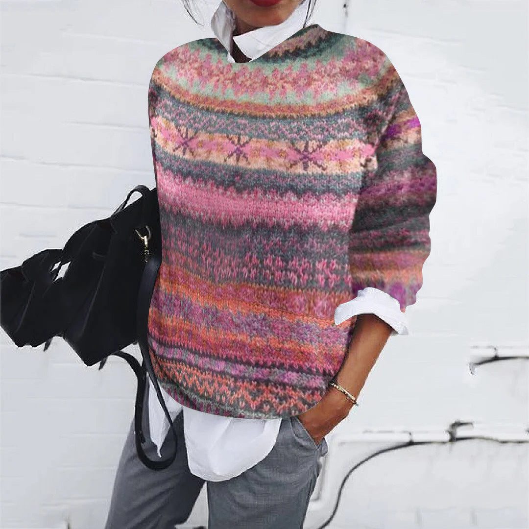Women's Classic Fair Isle Knit Jumper in Relaxed Fit