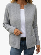 Women's Longline Rib Knit Pocket Cardigan