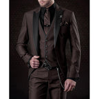 Men's Three-Piece Suit with Fitted Waistcoat