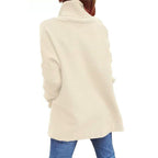 Women's Longline Vertical Rib Polo Neck Jumper
