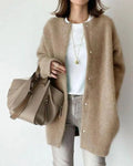 Women's Deep Pocket Wool Blend Cardigan in Relaxed Fit – Khaki