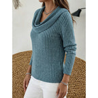 Women's Soft Draped Neck Rib Knit Jumper