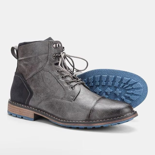 Men's Heritage Contrast-Stitch Leather Boots with Speed Hooks