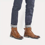 Men's Heritage Contrast-Stitch Leather Boots with Speed Hooks