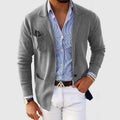 Men's Soft Knit Blazer with Patch Pockets - Grey