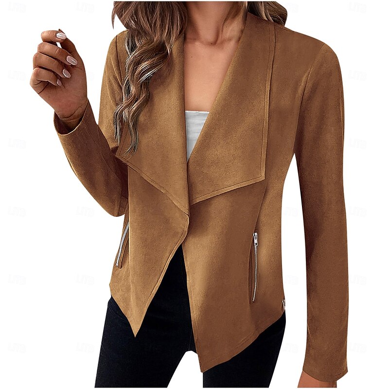 Women's Cascade Collar Lightweight Jacket with Zip Pockets