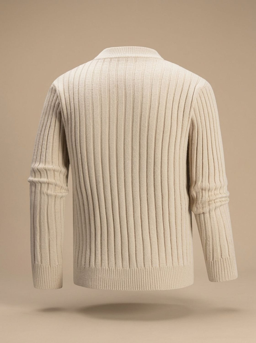 Men's Regular-Fit Mock Neck Jumper with Cable Front