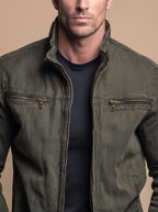 Men's Pure Cotton Zip-Front Field Jacket