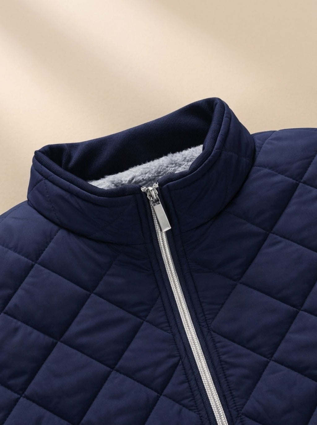 Men's Brushed Fleece Lined Diamond Quilt Zip Jacket