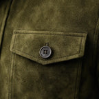 Men's Italian Suede Jacket with Flap Chest Pockets