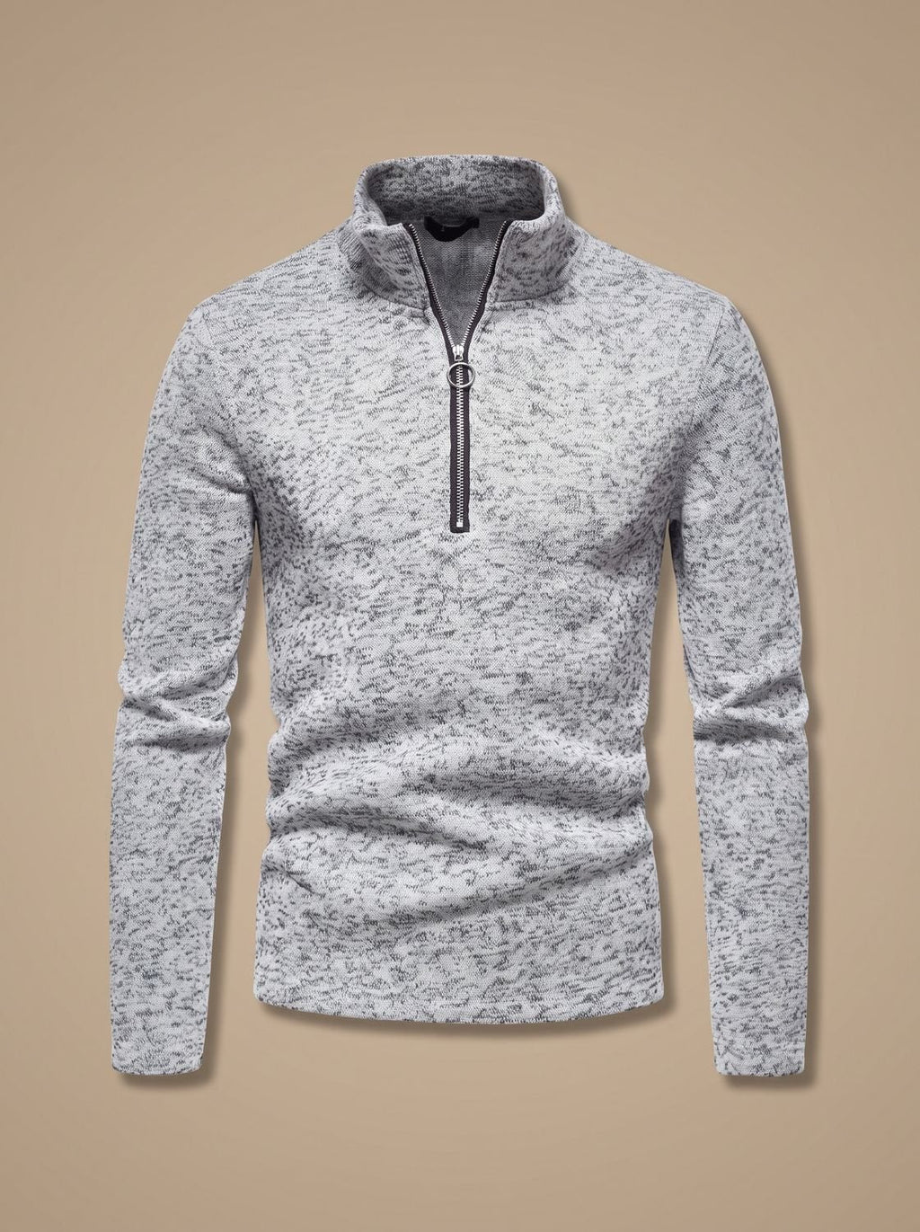 Men's Ring-Pull Zip Fine Knit Pullover