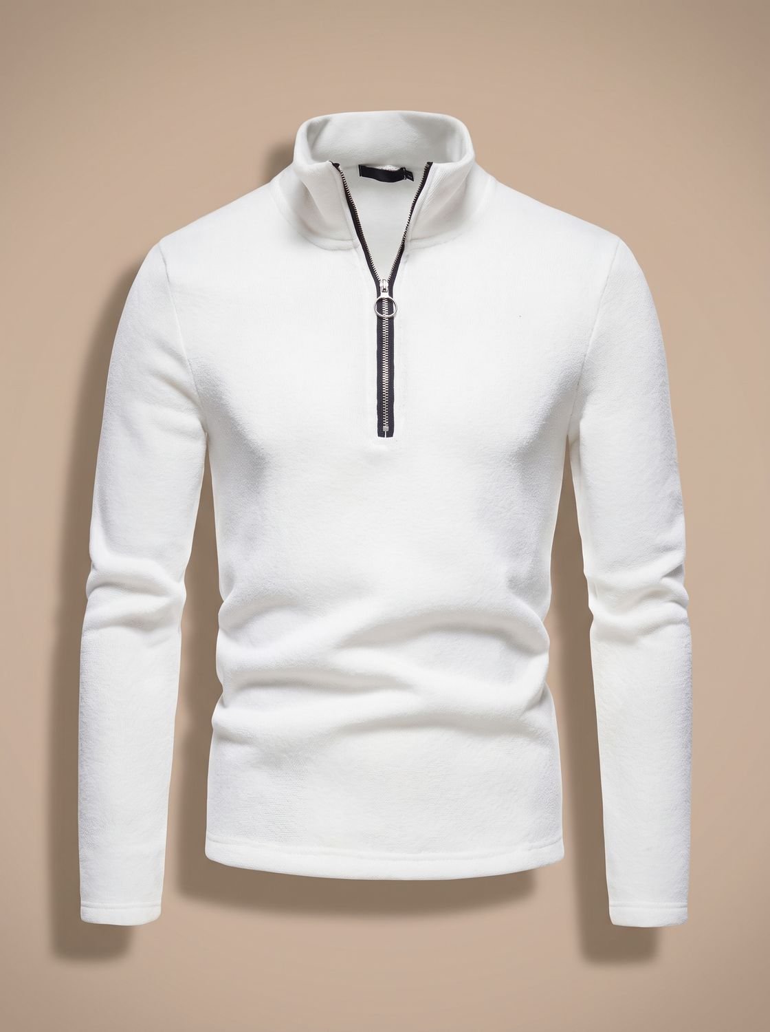 Men's Ring-Pull Zip Fine Knit Pullover