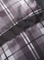 Men's Knit-Shoulder Diamond Quilt Jacket with Plaid Lining