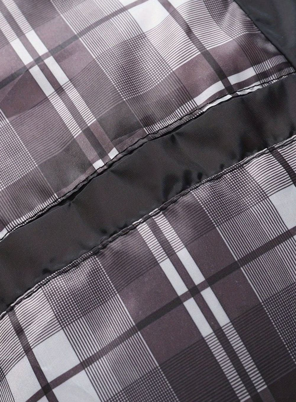 Men's Knit-Shoulder Diamond Quilt Jacket with Plaid Lining