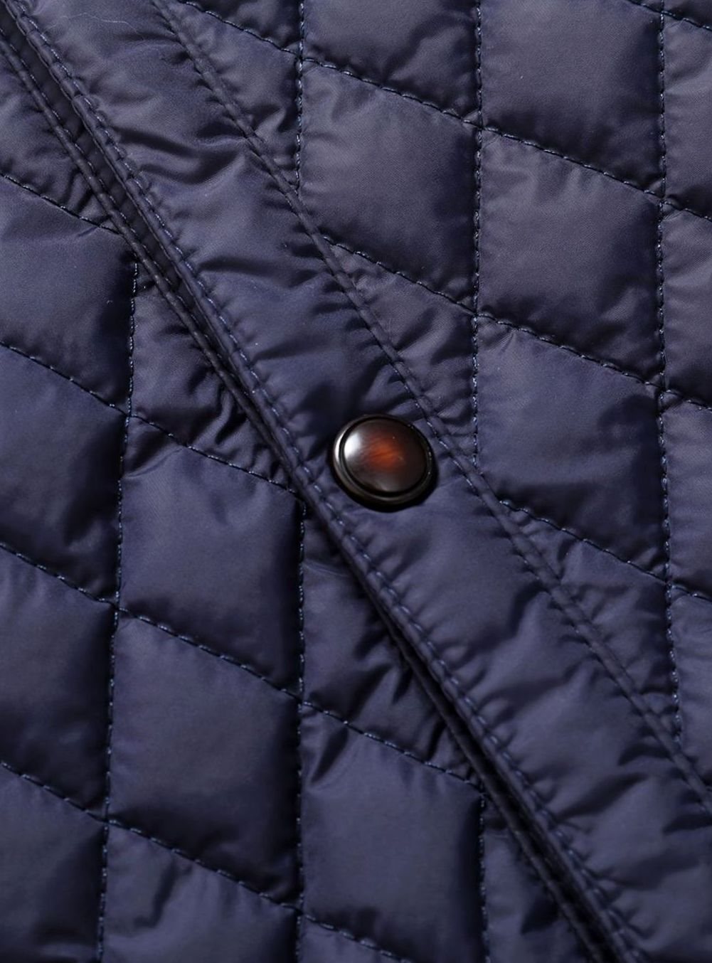 Men's Knit-Shoulder Diamond Quilt Jacket with Plaid Lining