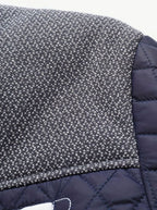 Men's Knit-Shoulder Diamond Quilt Jacket with Plaid Lining