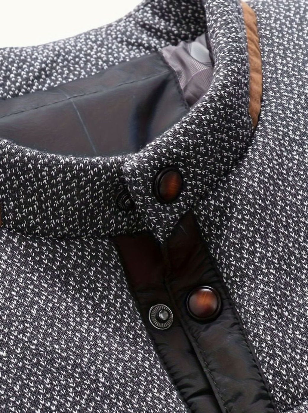 Men's Two-Tone Knit Yoke Quilted Snap Jacket