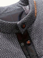 Men's Two-Tone Knit Yoke Quilted Snap Jacket