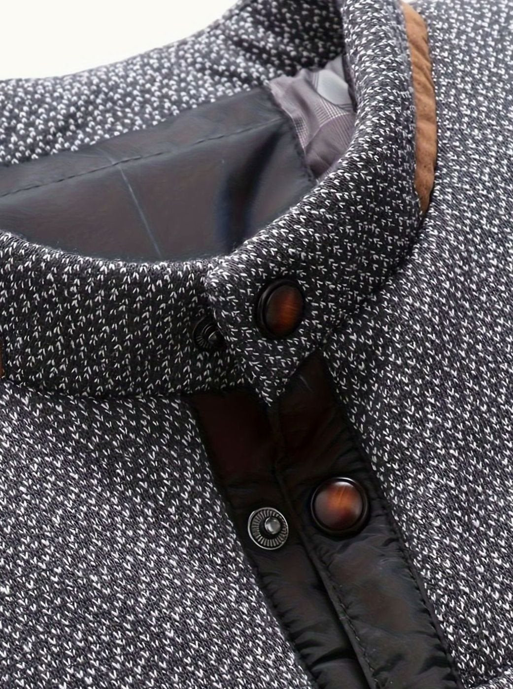 Men's Two-Tone Knit Yoke Quilted Snap Jacket