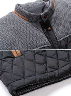 Men's Two-Tone Knit Yoke Quilted Snap Jacket