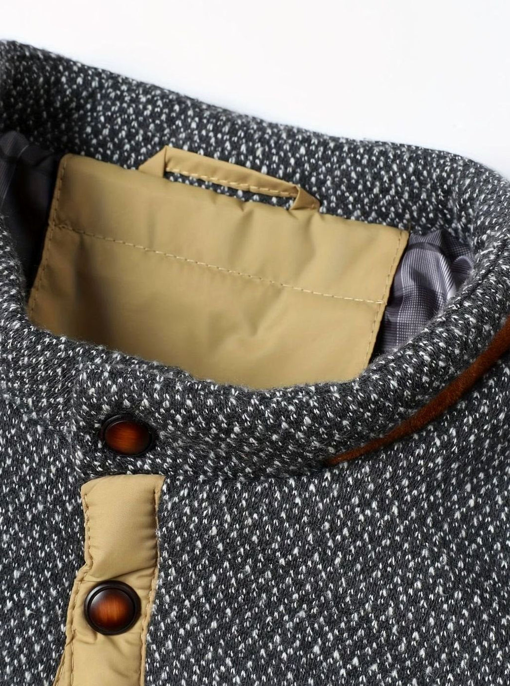 Men's Two-Tone Knit Yoke Quilted Snap Jacket