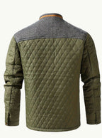 Men's Two-Tone Knit Yoke Quilted Snap Jacket