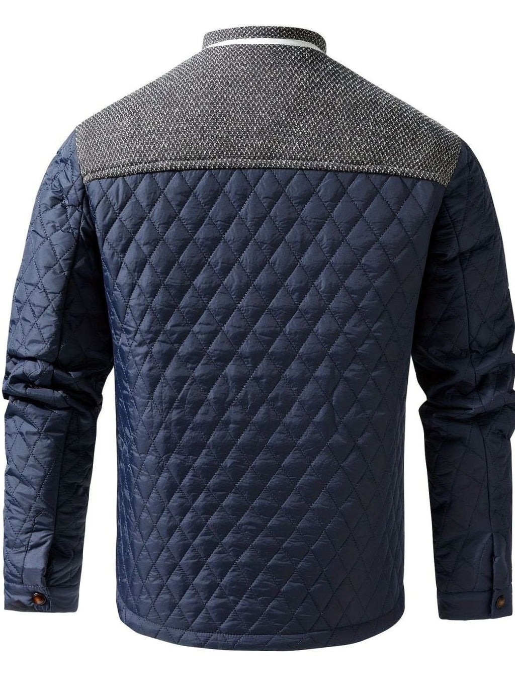 Men's Two-Tone Knit Yoke Quilted Snap Jacket