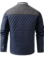 Men's Two-Tone Knit Yoke Quilted Snap Jacket