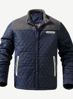 Men's Two-Tone Knit Yoke Quilted Snap Jacket