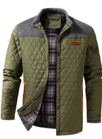 Men's Two-Tone Knit Yoke Quilted Snap Jacket