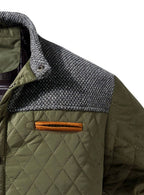 Men's Two-Tone Knit Yoke Quilted Snap Jacket