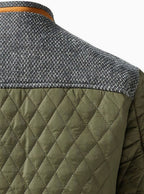 Men's Two-Tone Knit Yoke Quilted Snap Jacket