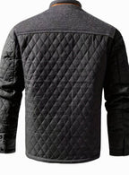 Men's Two-Tone Knit Yoke Quilted Snap Jacket