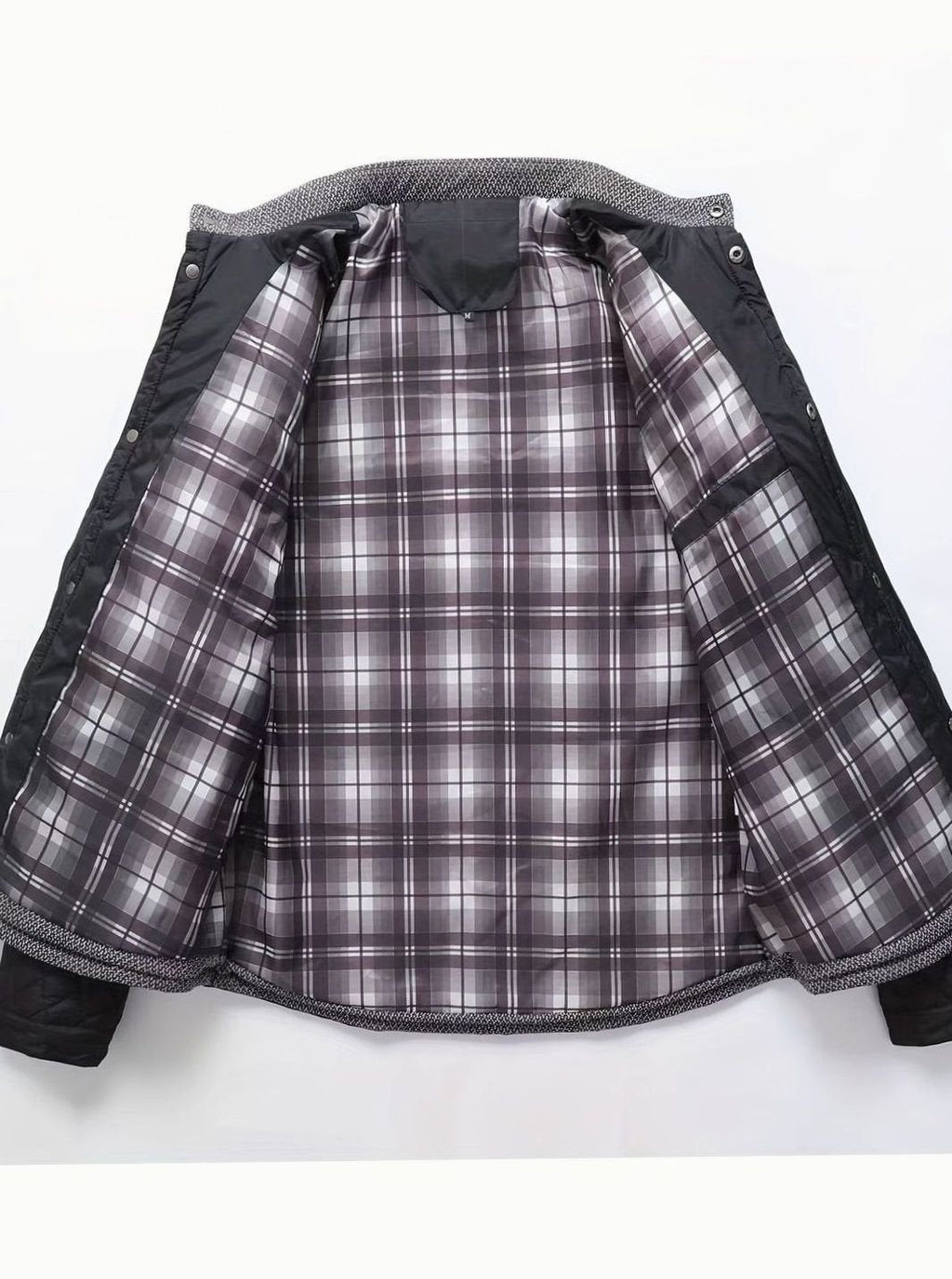 Men's Two-Tone Knit Yoke Quilted Snap Jacket