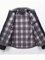 Men's Two-Tone Knit Yoke Quilted Snap Jacket