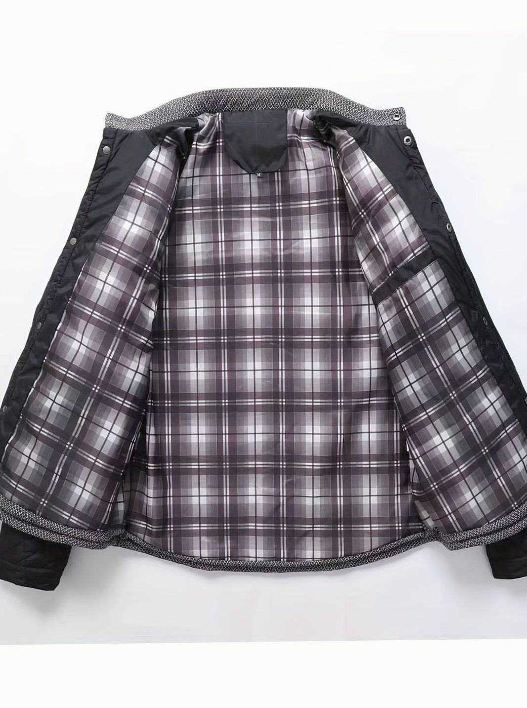 Men's Two-Tone Knit Yoke Quilted Snap Jacket