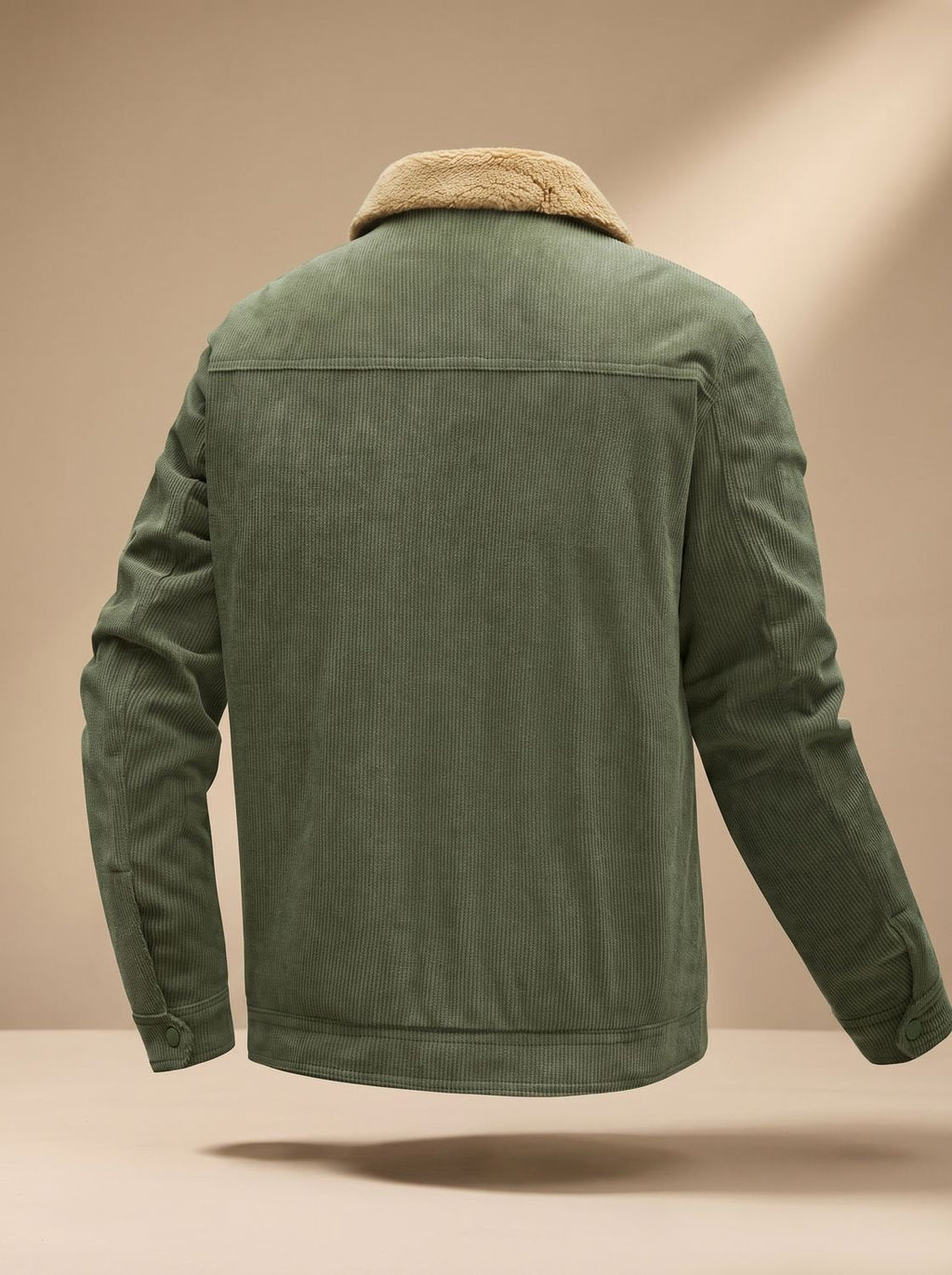 Men's Teddy Fleece-Lined Corduroy Snap Jacket