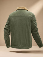 Men's Teddy Fleece-Lined Corduroy Snap Jacket