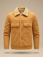 Men's Teddy Fleece-Lined Corduroy Snap Jacket
