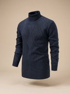Men's Argyle Cable-Knit Roll Neck Jumper