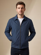 Men's Shirt-Collar Zip Harrington with Check Lining